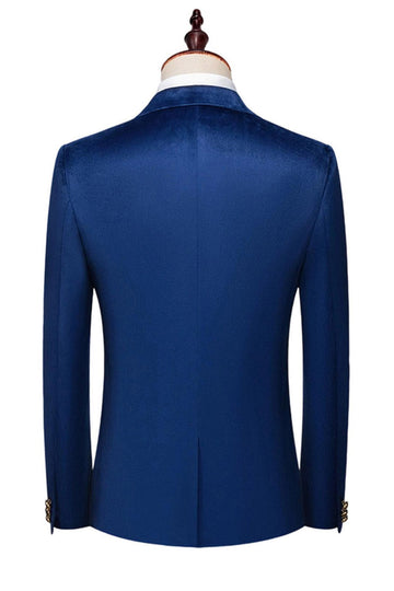Blue Peak Lapel 2 Piece Slim Fit Prom Suits